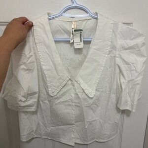 Peter Pan white collar button up